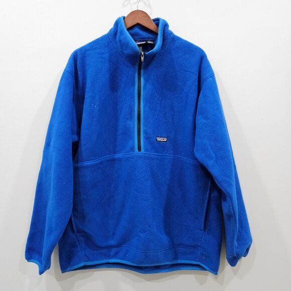 Vintage Patagonia Synchilla Marsupial Fleece Pullover 2000 Size XL Blue Outdoor